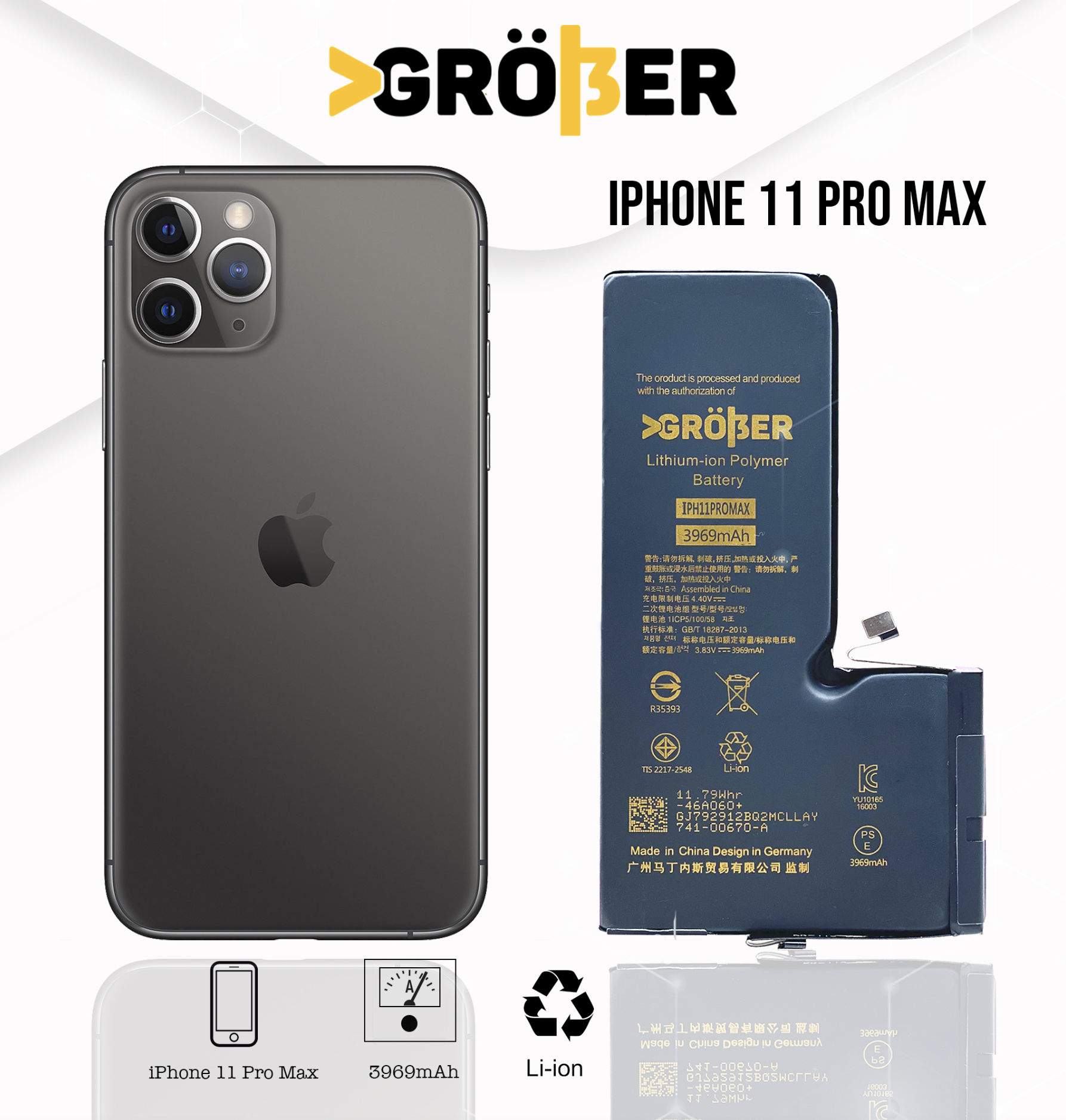 Batería Gröber iPhone 11 Pro Max –