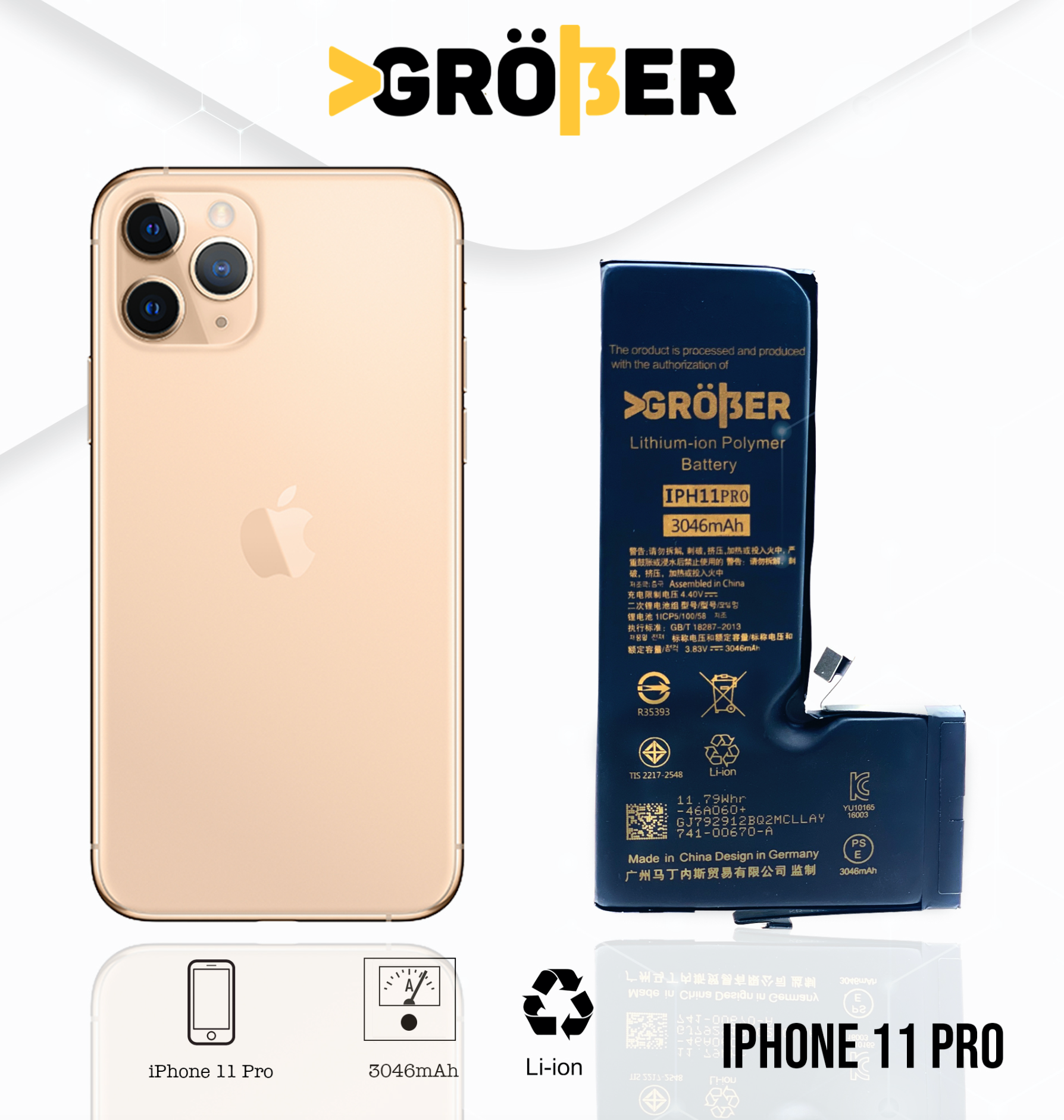 Batería Gröber iPhone 11 Pro –