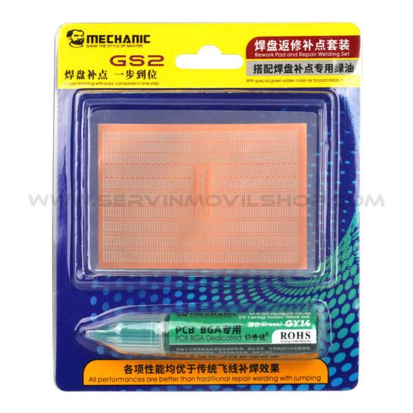 Plantilla para reparar Pads & Mascara UV Verde