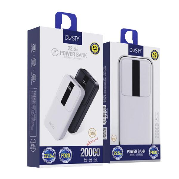 Power Bank D15-Black 20,000 mA-PD 25W Súper Carga